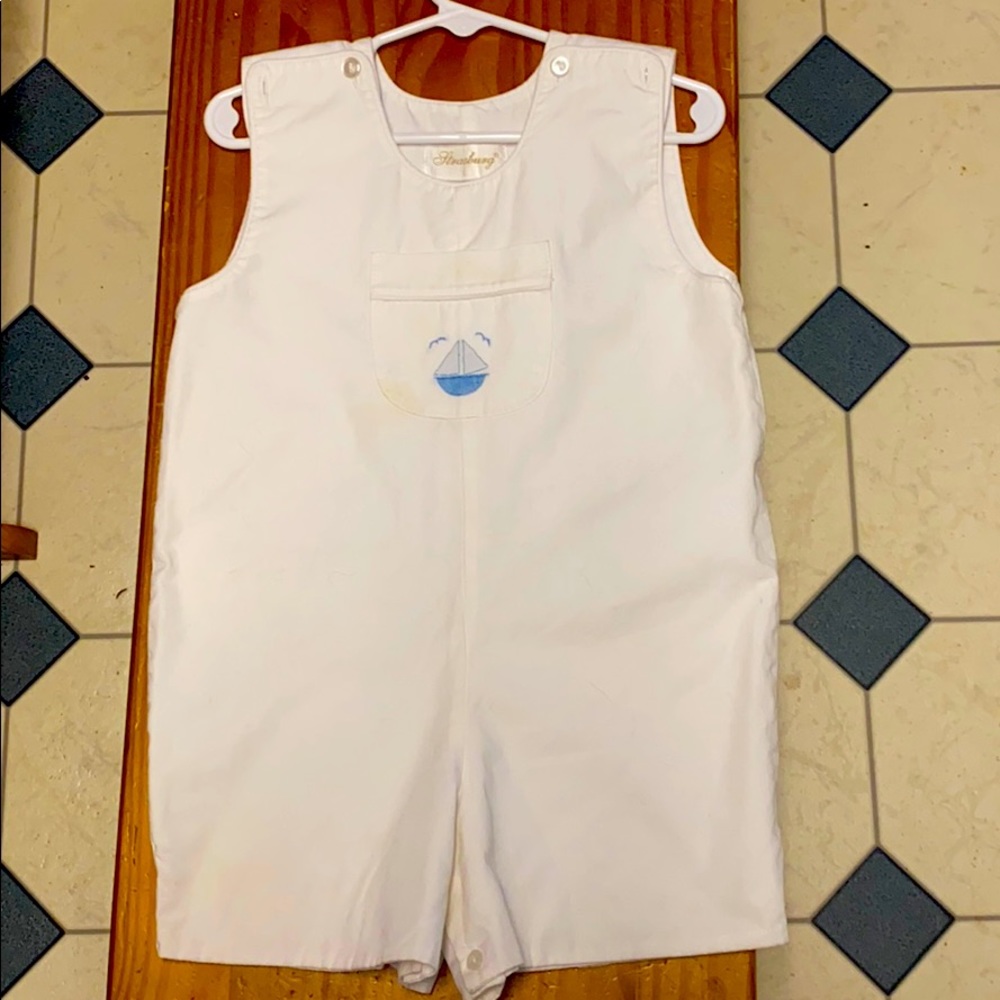 Strasburg jumper white with blue sailboat